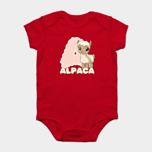 Wooly Alpaca - Alphabet Animals - For Girls Baby Bodysuit by TuncGK